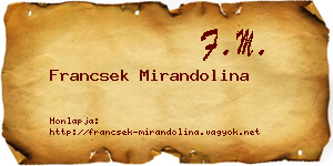 Francsek Mirandolina névjegykártya