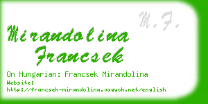 mirandolina francsek business card